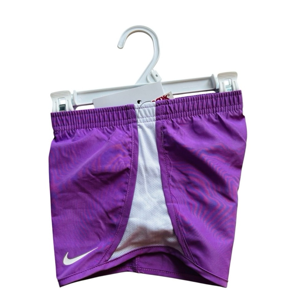 Nike Shorts Girls Sz 6  Purple Dri-Fit Elastic Waist Drawstring Built In Brief - Picture 2 of 3